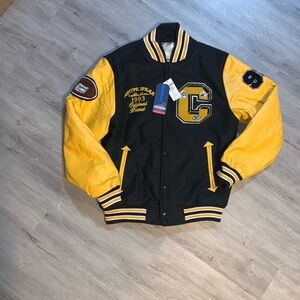 Imperious Mens Wool Blend Faux Leather Lettermen Varsity‎ Bomber Jacket NWT!